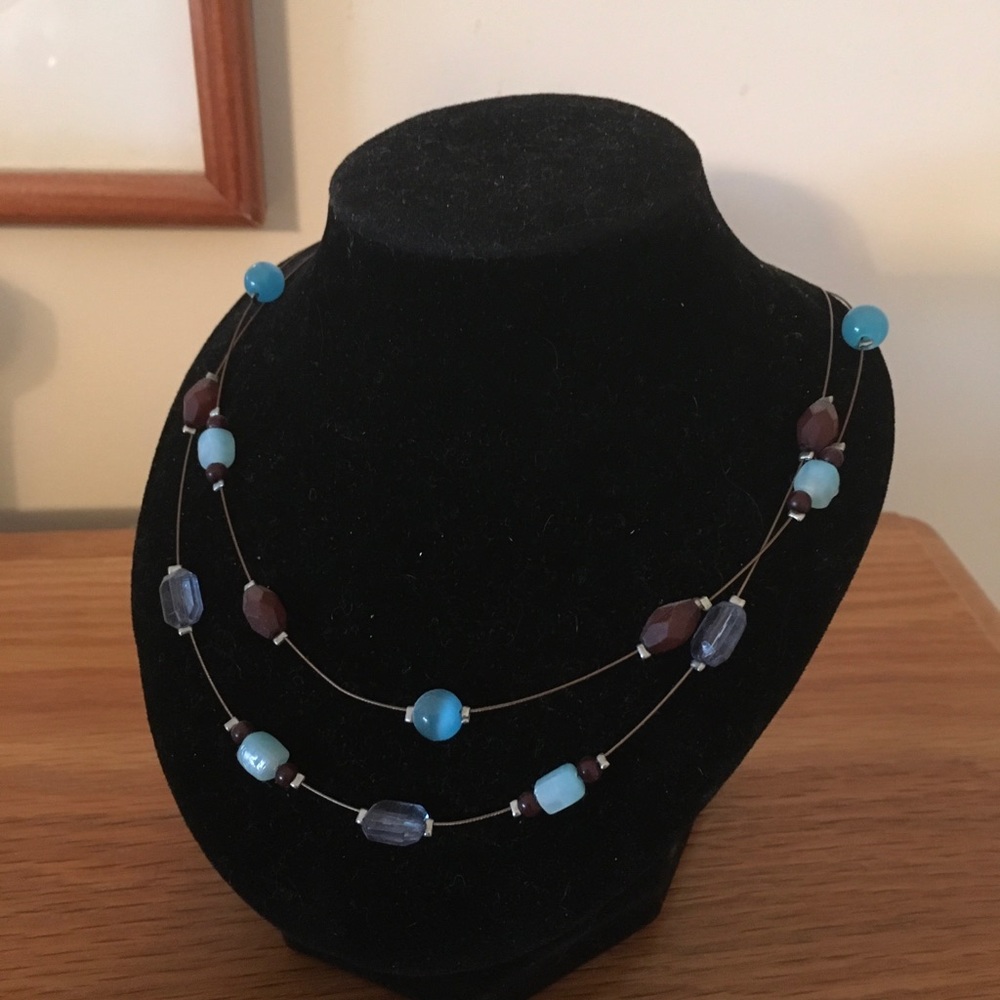 Bass Brown Blue Necklace